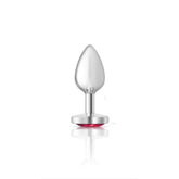 Cheeky Charms Silver Metal Butt Plug with Heart Pink Jewel Small > Anal Range > Jewel Butt Plugs